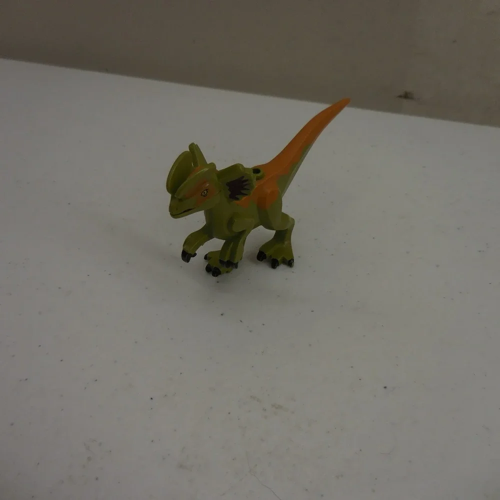 LEGO Jurassic World‎ Dilophosaurus Dinosaur Figure Green Orange Small 3.5 Inch